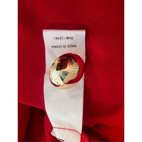 Amanda Uprichard Women's Scarlet Red Kya Wide-Leg Formal Jumpsuit Size Medium - Picture 8 of 9